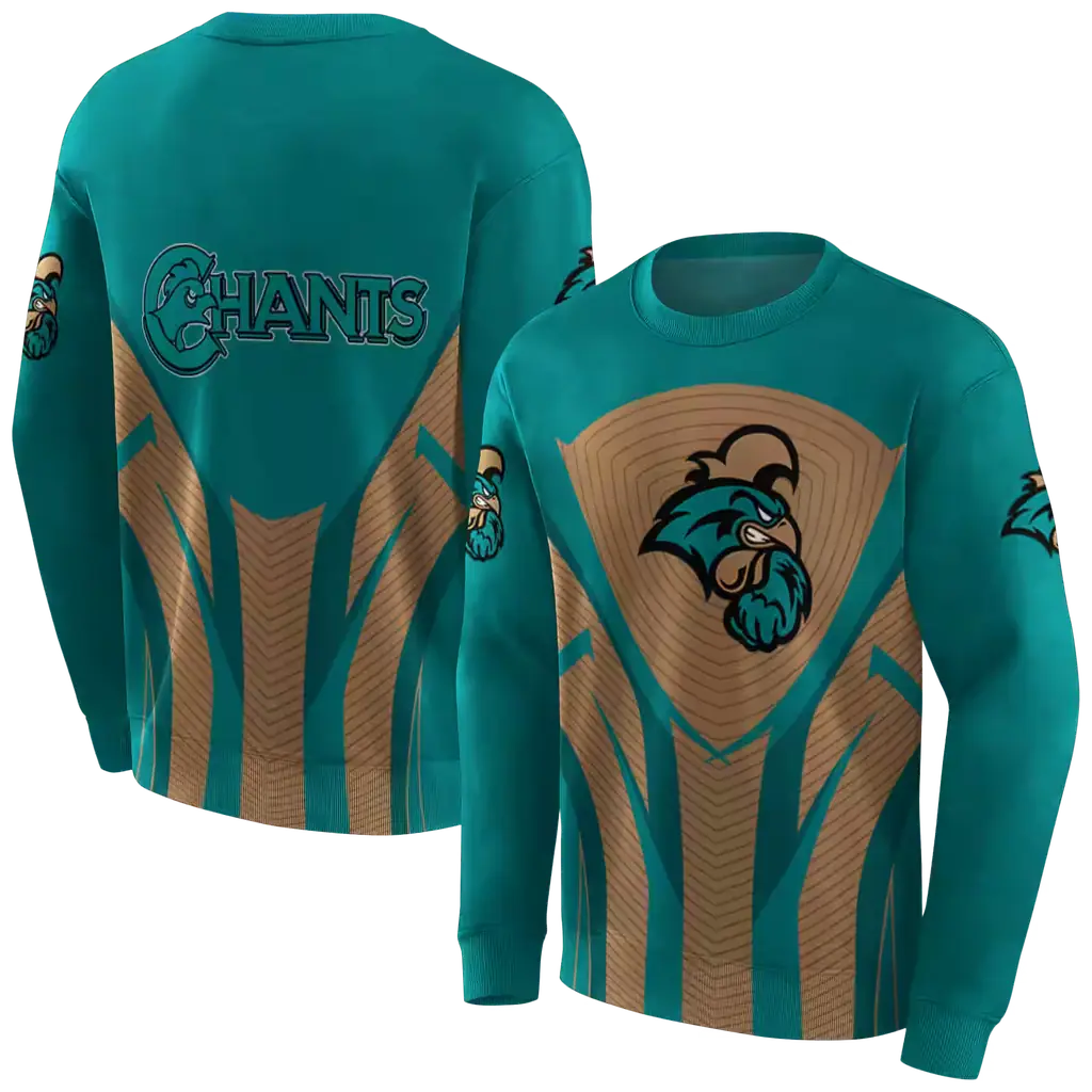 coastal carolina chanticleers concentric lines green black hoodie premium grade coastal carolina chanticleers concentric lines green black hoodie premium grade