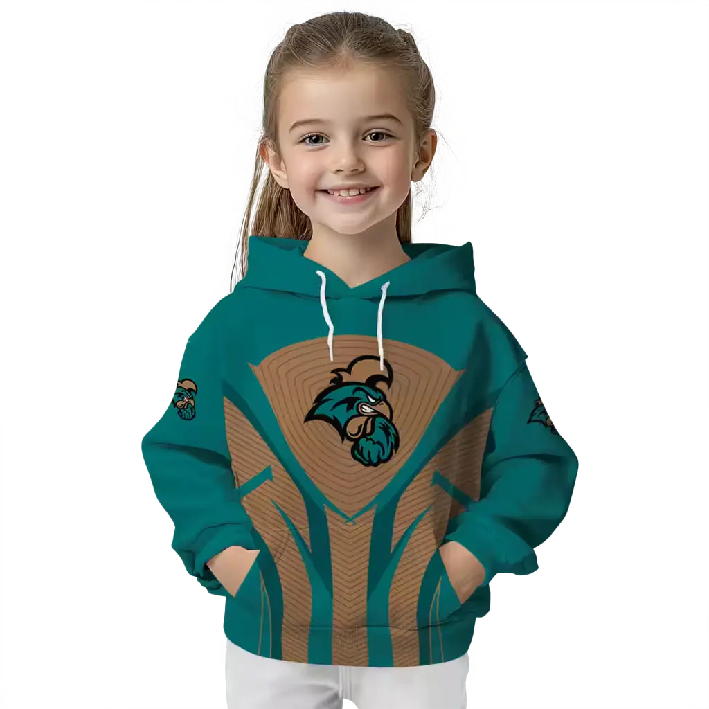 coastal carolina chanticleers concentric lines green black hoodie top rated coastal carolina chanticleers concentric lines green black hoodie top rated