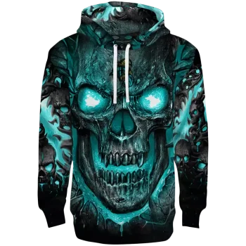 coastal carolina chanticleers demonic skull green black hoodie best selling