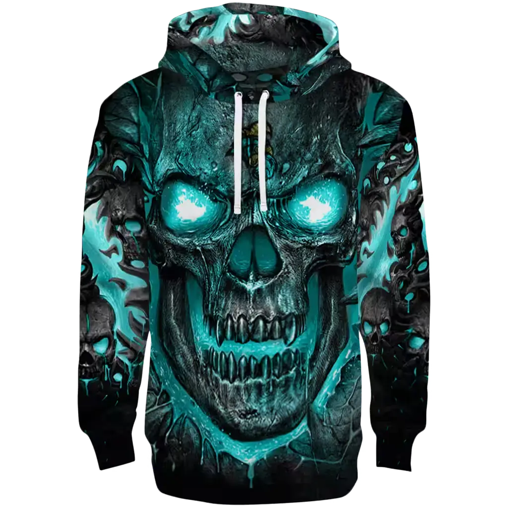 coastal carolina chanticleers demonic skull green black hoodie best selling coastal carolina chanticleers demonic skull green black hoodie best selling