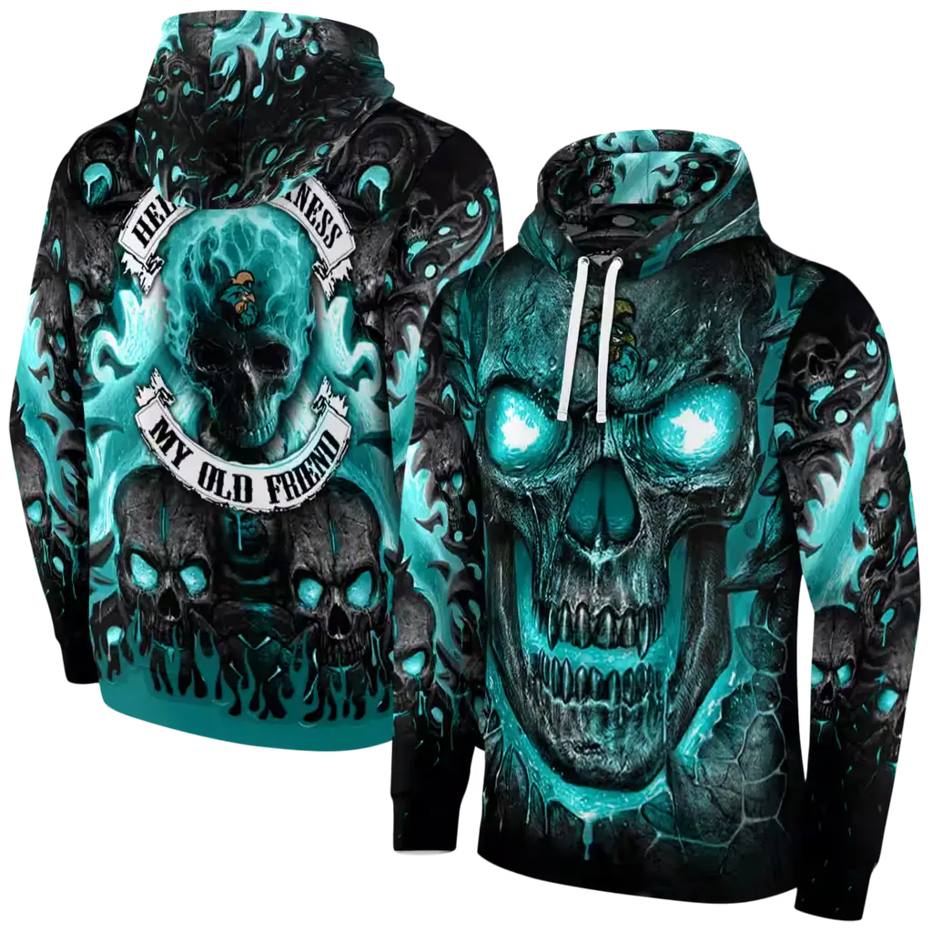 coastal carolina chanticleers demonic skull green black hoodie fashion forward coastal carolina chanticleers demonic skull green black hoodie fashion forward