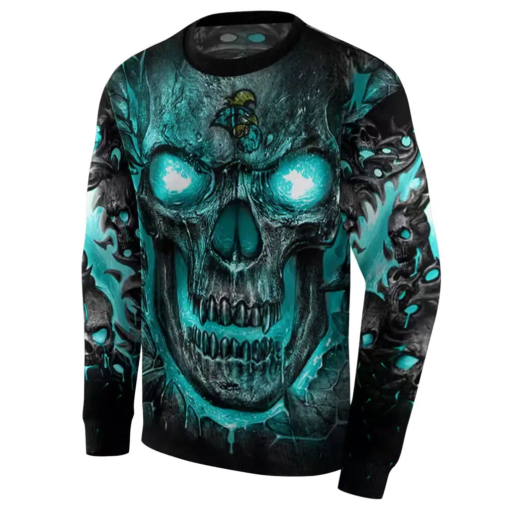 coastal carolina chanticleers demonic skull green black hoodie new arrival coastal carolina chanticleers demonic skull green black hoodie new arrival