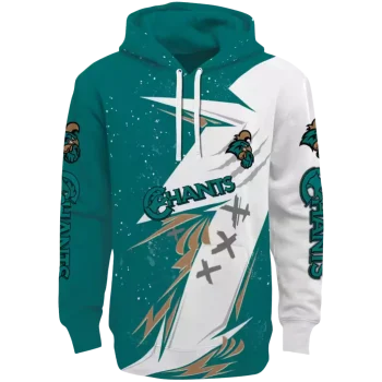 coastal carolina chanticleers dynamic slash green white hoodie best selling