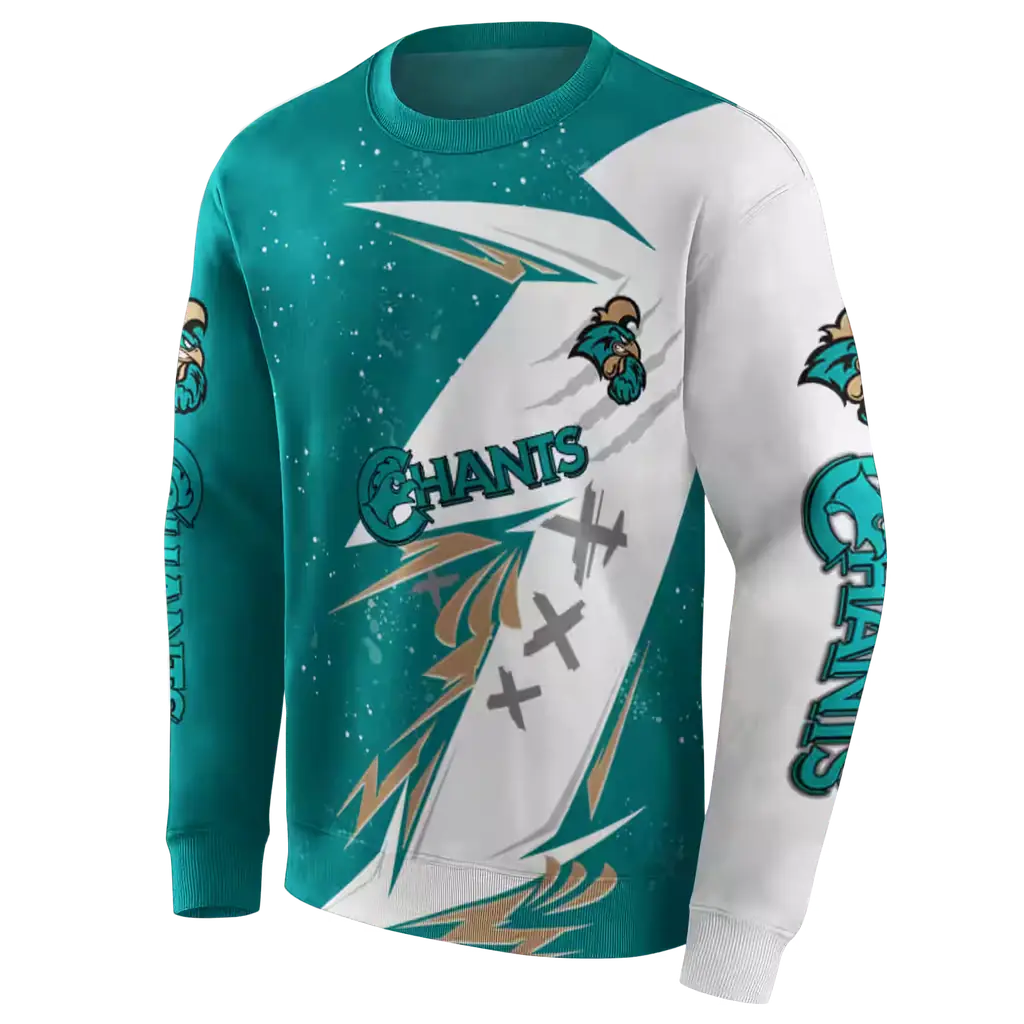 coastal carolina chanticleers dynamic slash green white hoodie new arrival coastal carolina chanticleers dynamic slash green white hoodie new arrival