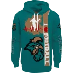 coastal carolina chanticleers football heartbeat green hoodie best selling