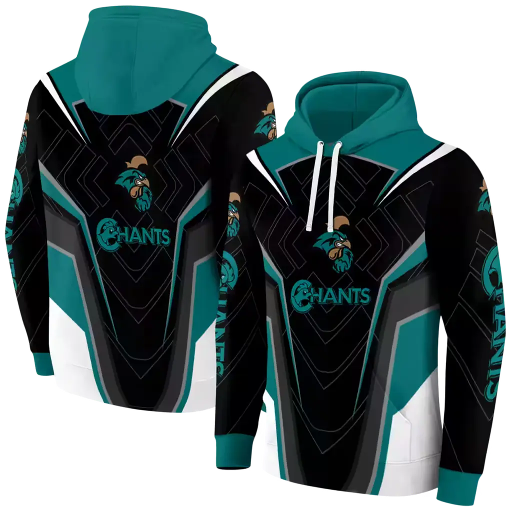 coastal carolina chanticleers futuristic pattern green black hoodie fashion forward coastal carolina chanticleers futuristic pattern green black hoodie fashion forward