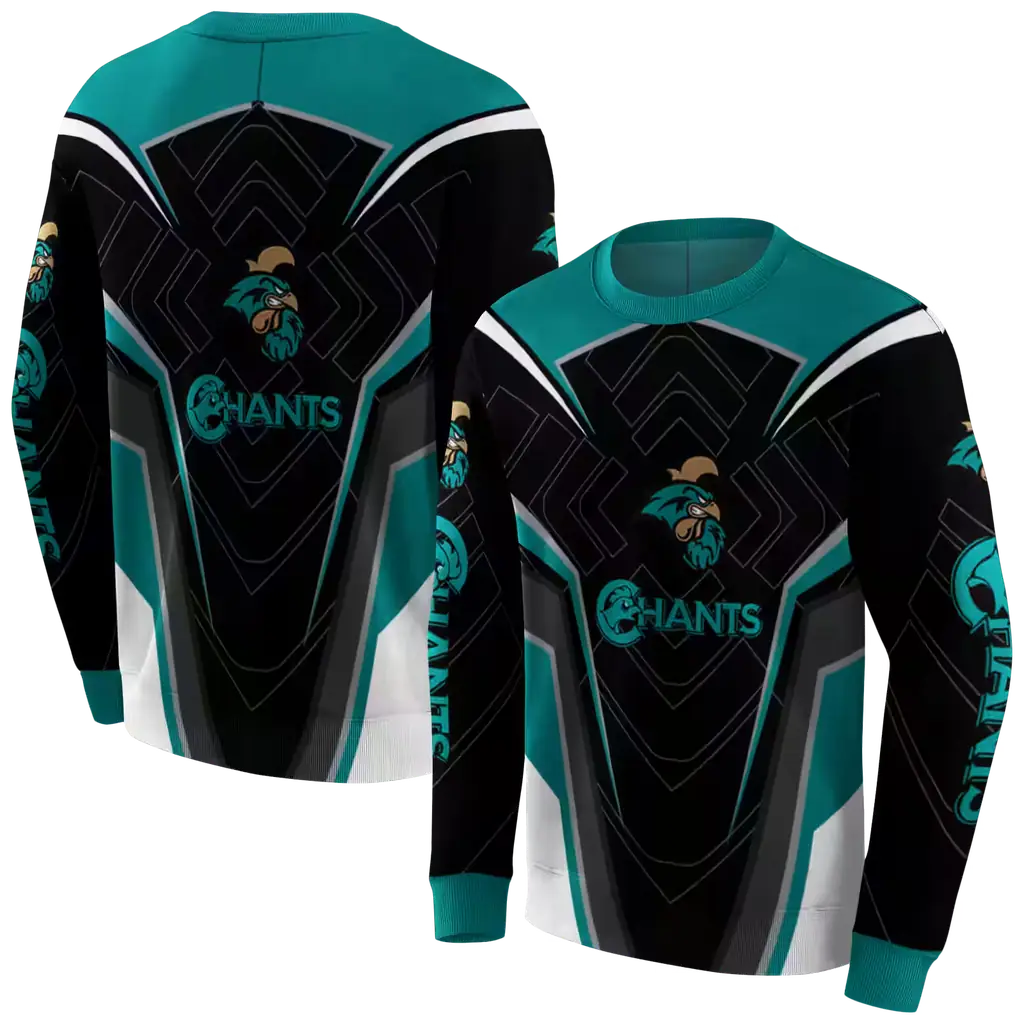 coastal carolina chanticleers futuristic pattern green black hoodie premium grade coastal carolina chanticleers futuristic pattern green black hoodie premium grade