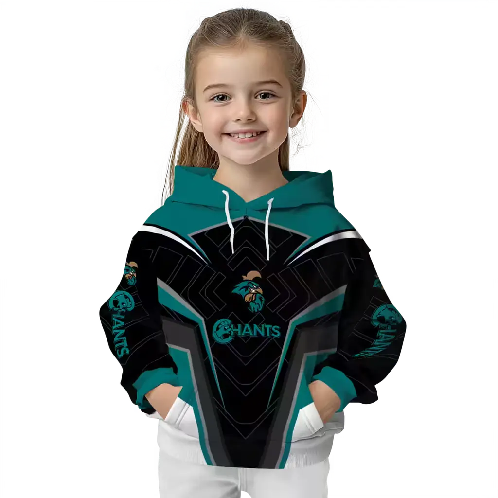 coastal carolina chanticleers futuristic pattern green black hoodie top rated coastal carolina chanticleers futuristic pattern green black hoodie top rated