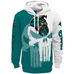 coastal carolina chanticleers graphic punisher green white hoodie best selling