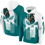 coastal carolina chanticleers graphic punisher green white hoodie best selling
