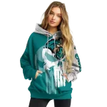 coastal carolina chanticleers graphic punisher green white hoodie best selling