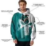 coastal carolina chanticleers graphic punisher green white hoodie best selling