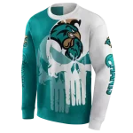 coastal carolina chanticleers graphic punisher green white hoodie best selling