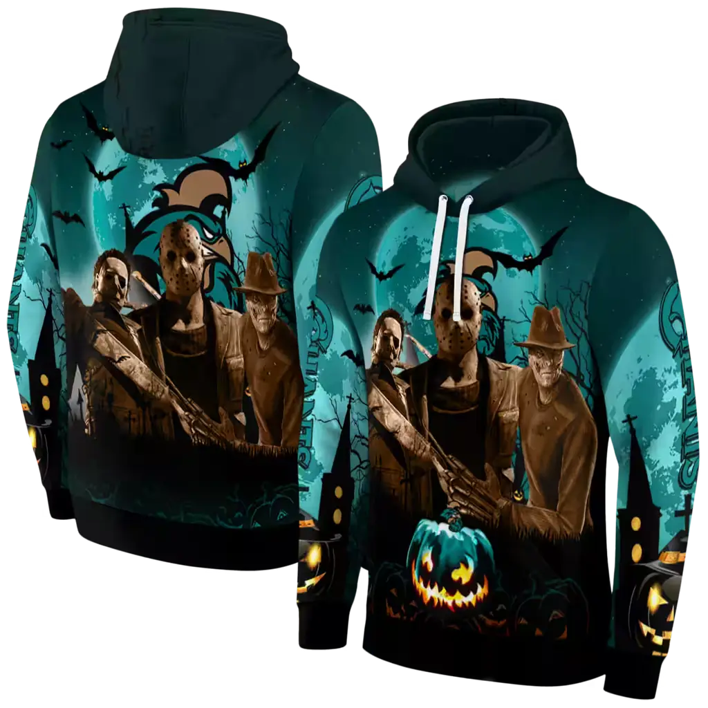 coastal carolina chanticleers halloween vibes green black hoodie fashion forward coastal carolina chanticleers halloween vibes green black hoodie fashion forward