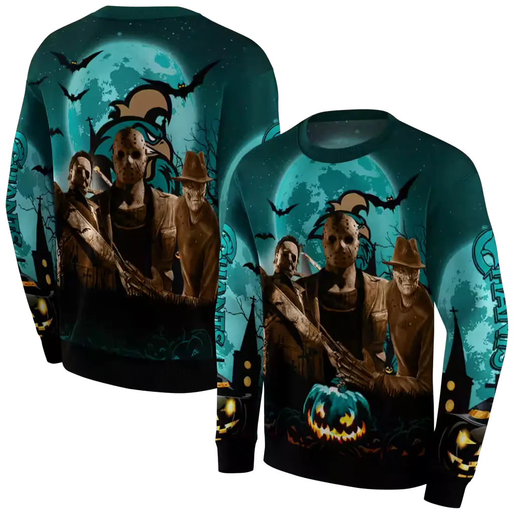 coastal carolina chanticleers halloween vibes green black hoodie premium grade coastal carolina chanticleers halloween vibes green black hoodie premium grade