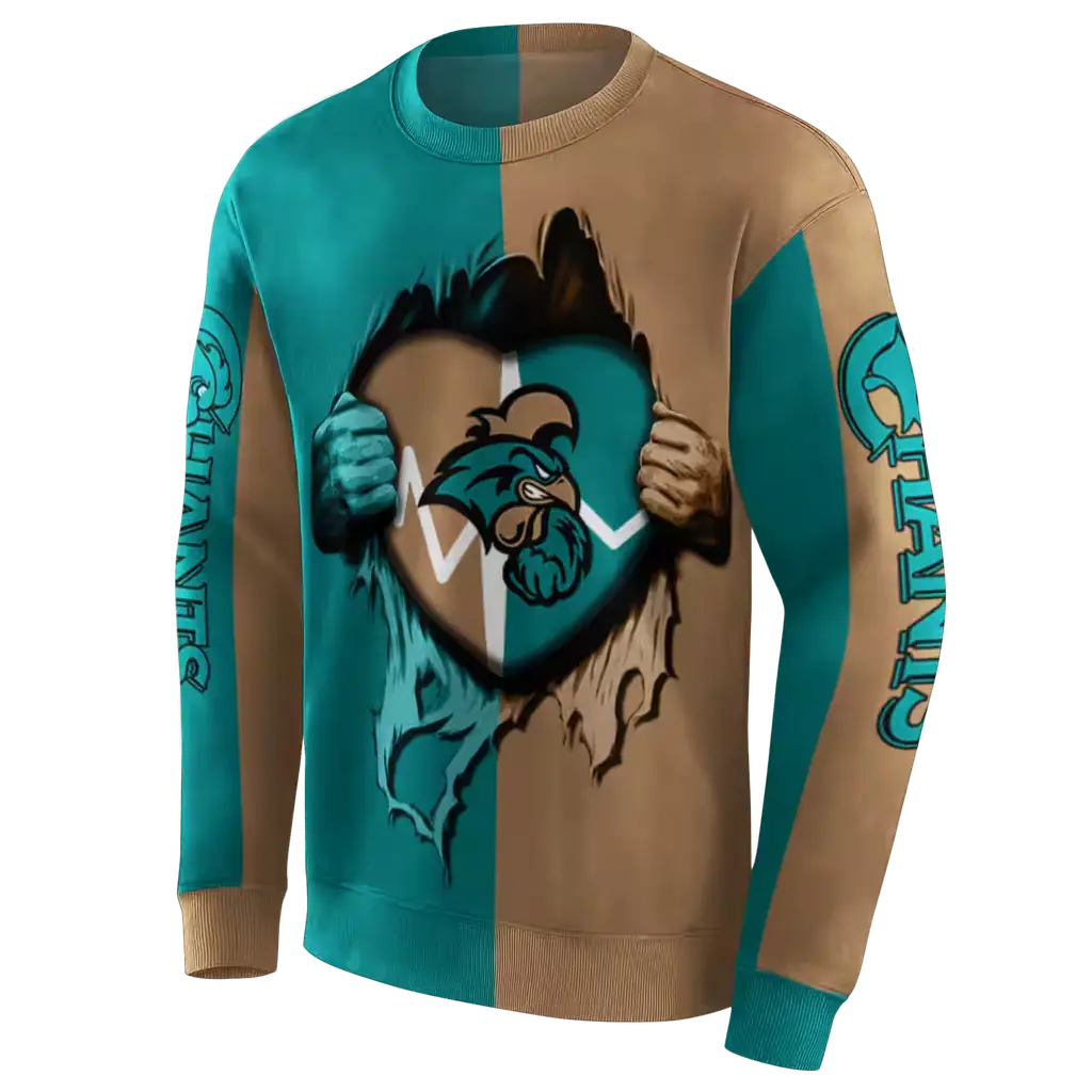 coastal carolina chanticleers heartbeat graphic green hoodie new arrival coastal carolina chanticleers heartbeat graphic green hoodie new arrival