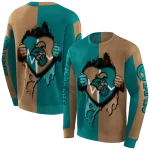 coastal carolina chanticleers heartbeat graphic green hoodie best selling