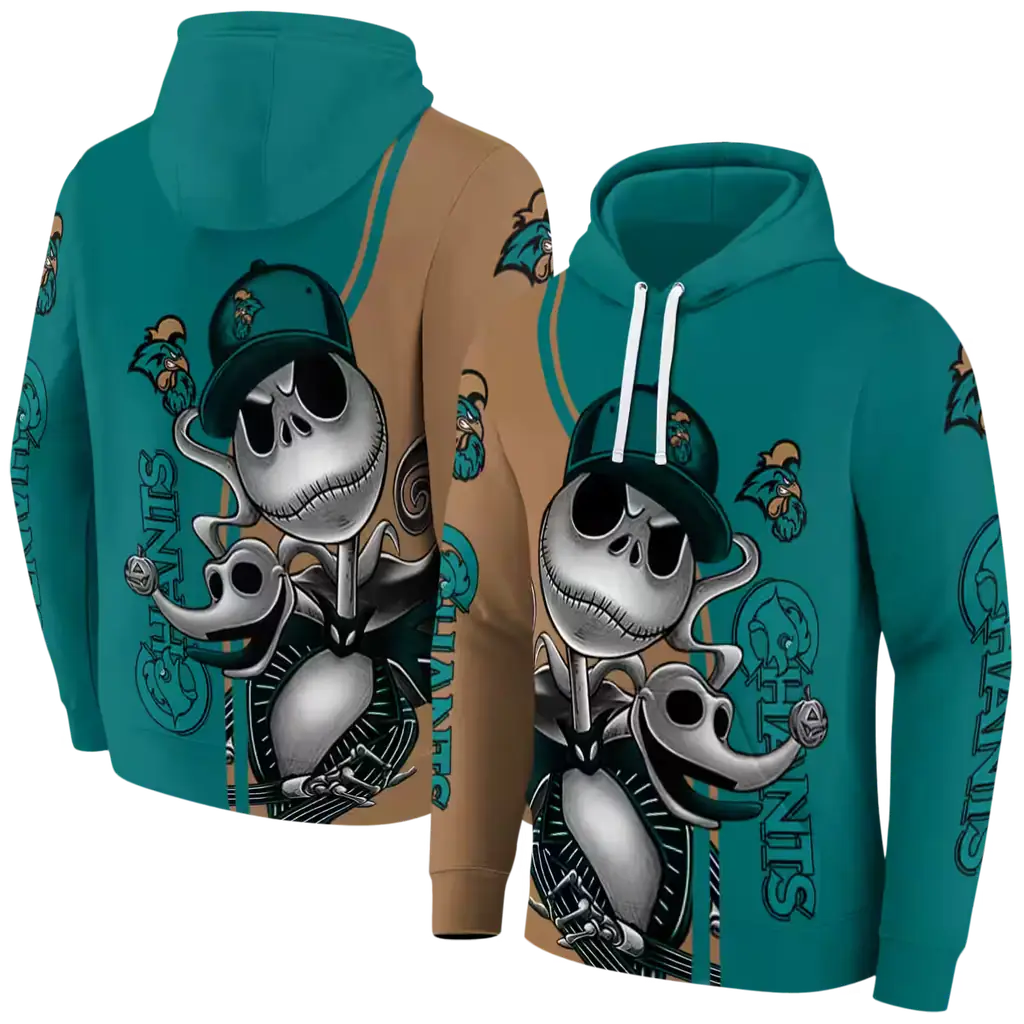 coastal carolina chanticleers jack skellington green hoodie fashion forward coastal carolina chanticleers jack skellington green hoodie fashion forward