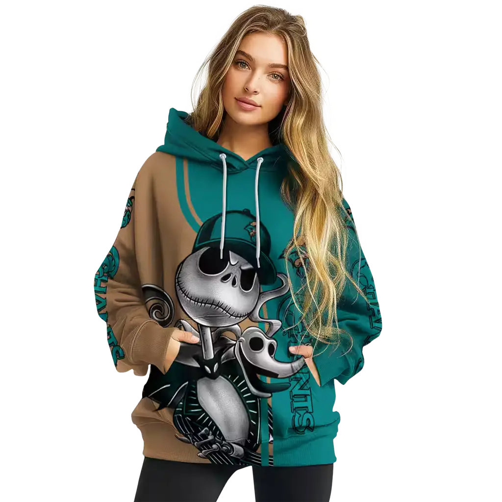 coastal carolina chanticleers jack skellington green hoodie high quality coastal carolina chanticleers jack skellington green hoodie high quality