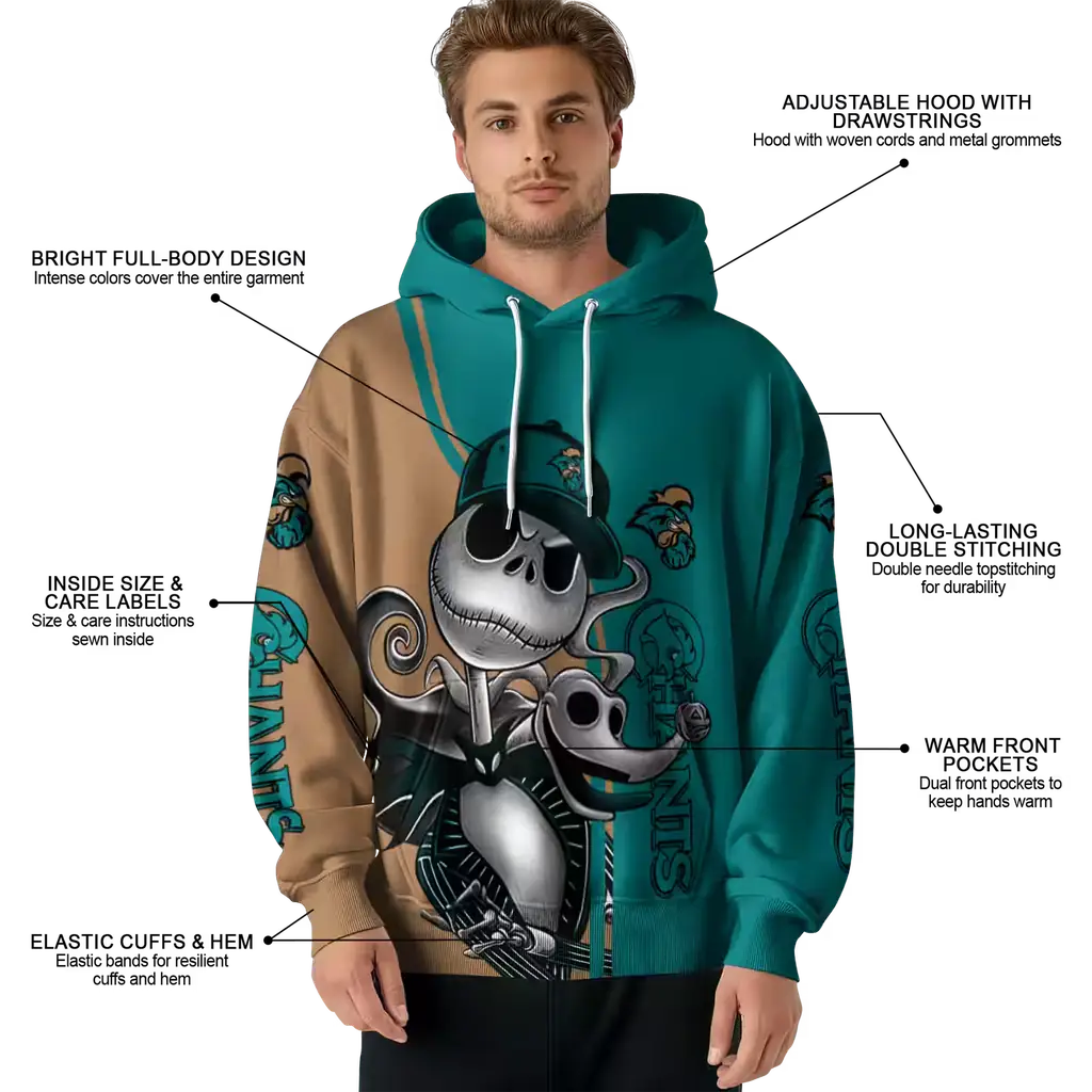 coastal carolina chanticleers jack skellington green hoodie latest model coastal carolina chanticleers jack skellington green hoodie latest model