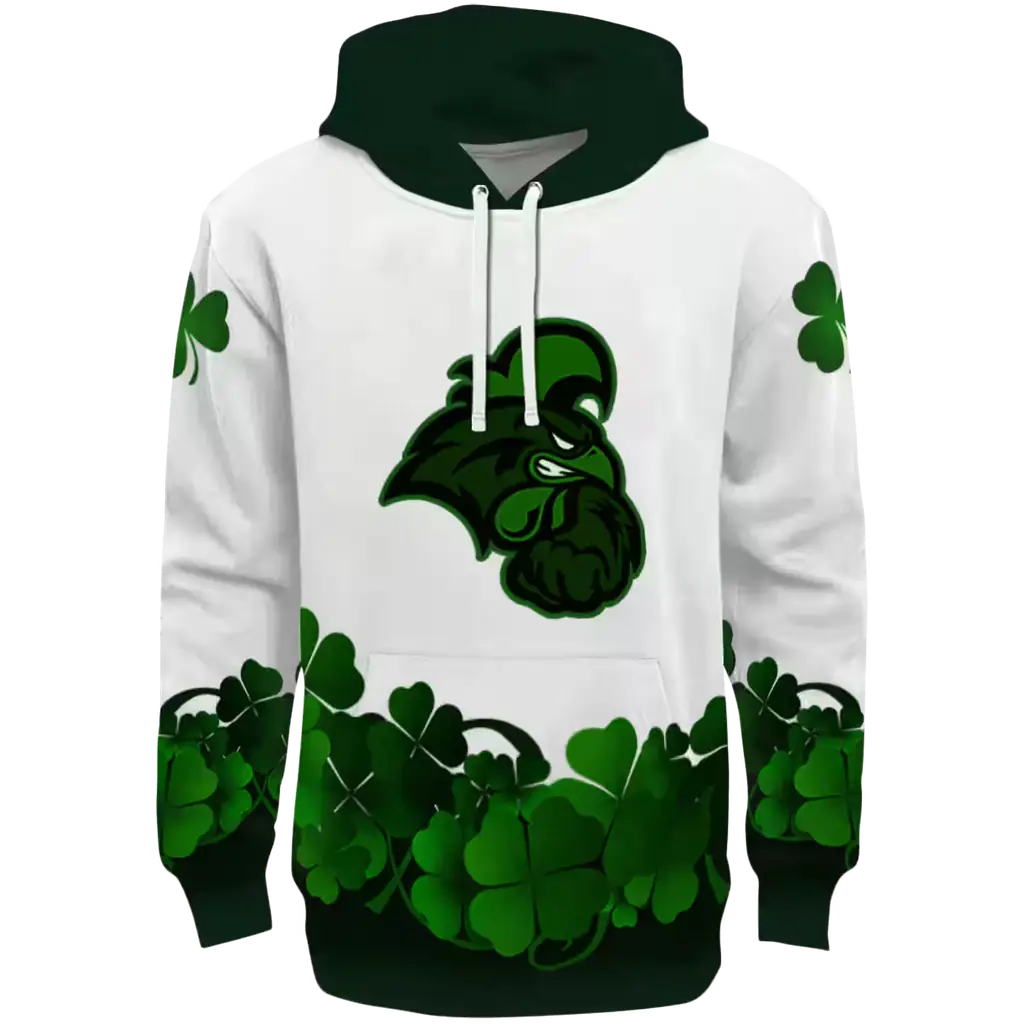 coastal carolina chanticleers lucky motif white green hoodie best selling coastal carolina chanticleers lucky motif white green hoodie best selling