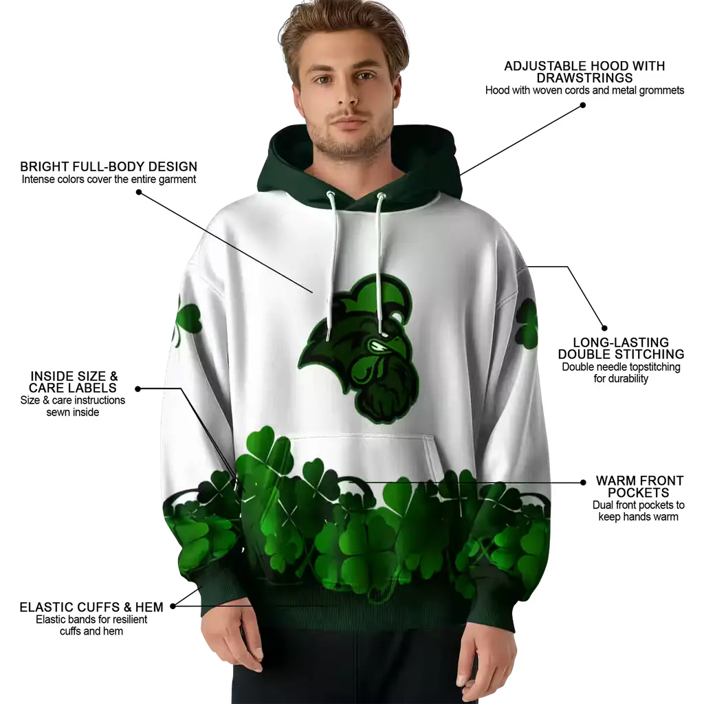 coastal carolina chanticleers lucky motif white green hoodie latest model coastal carolina chanticleers lucky motif white green hoodie latest model
