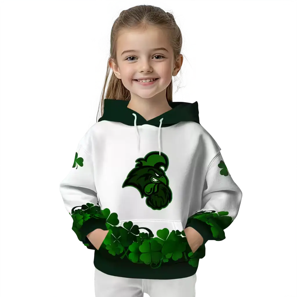 coastal carolina chanticleers lucky motif white green hoodie top rated coastal carolina chanticleers lucky motif white green hoodie top rated