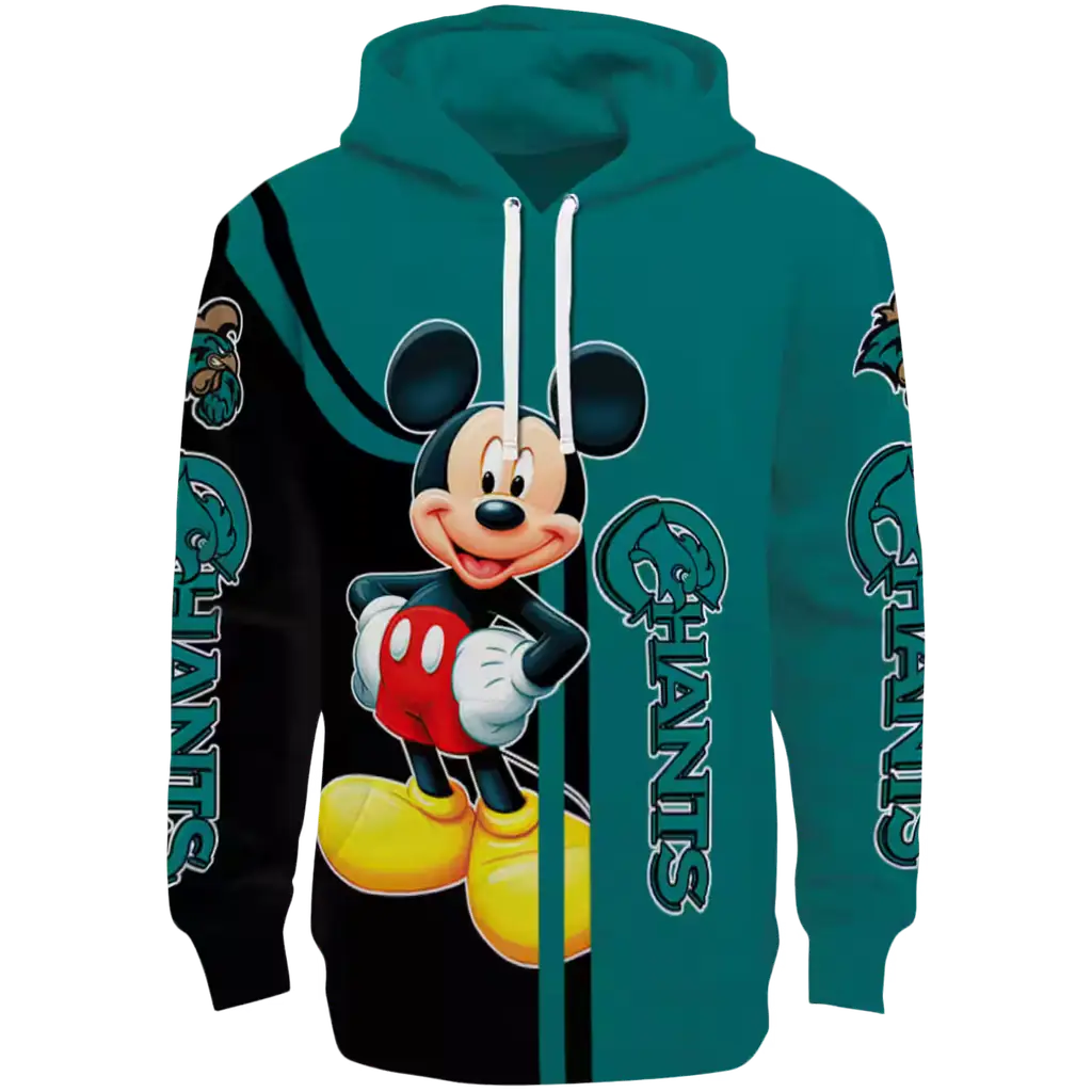 coastal carolina chanticleers mickey mouse green black hoodie best selling coastal carolina chanticleers mickey mouse green black hoodie best selling
