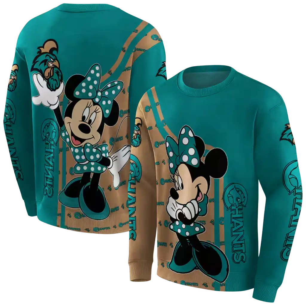 coastal carolina chanticleers minnie mouse green hoodie premium grade coastal carolina chanticleers minnie mouse green hoodie premium grade