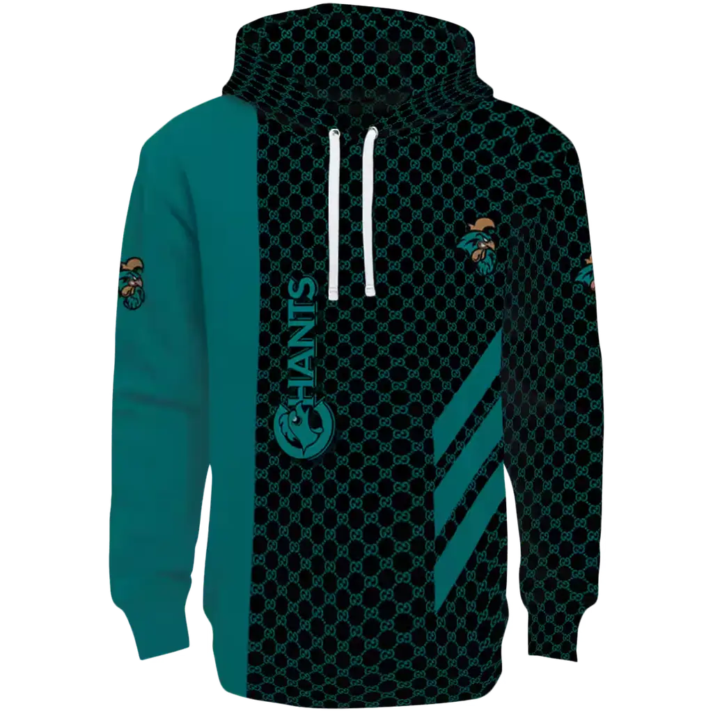 coastal carolina chanticleers monogram pattern green hoodie best selling coastal carolina chanticleers monogram pattern green hoodie best selling