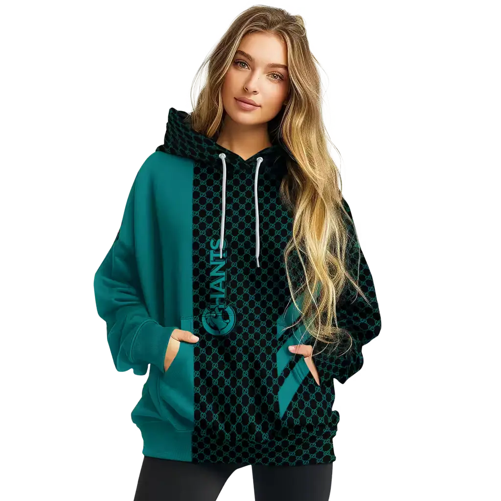 coastal carolina chanticleers monogram pattern green hoodie high quality coastal carolina chanticleers monogram pattern green hoodie high quality