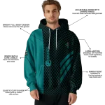 coastal carolina chanticleers monogram pattern green hoodie best selling