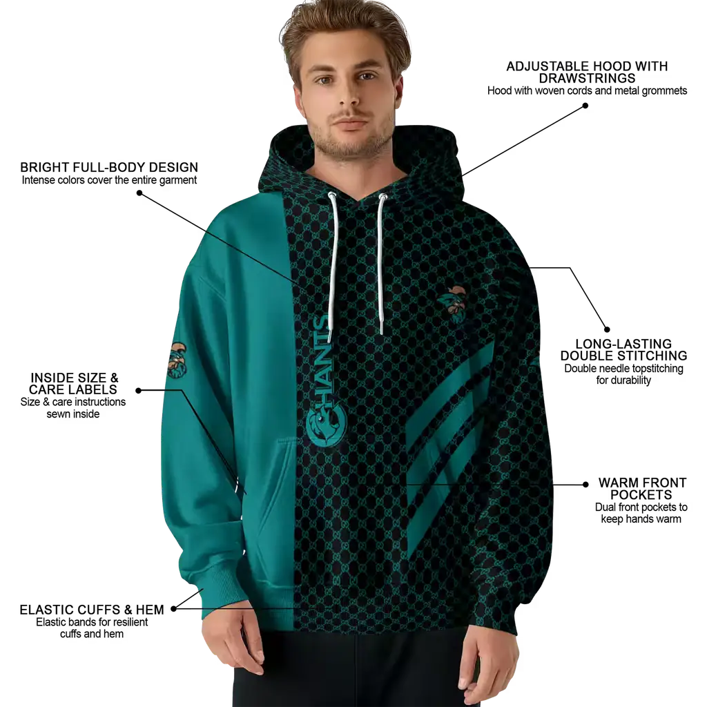 coastal carolina chanticleers monogram pattern green hoodie latest model coastal carolina chanticleers monogram pattern green hoodie latest model