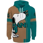 coastal carolina chanticleers playful snoopy green hoodie best selling