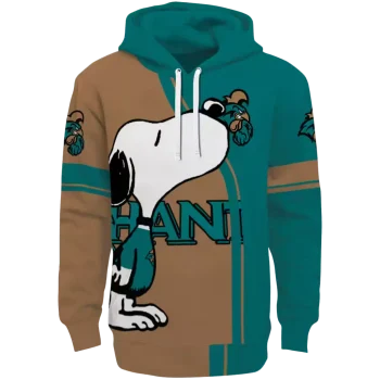 coastal carolina chanticleers playful snoopy green hoodie best selling