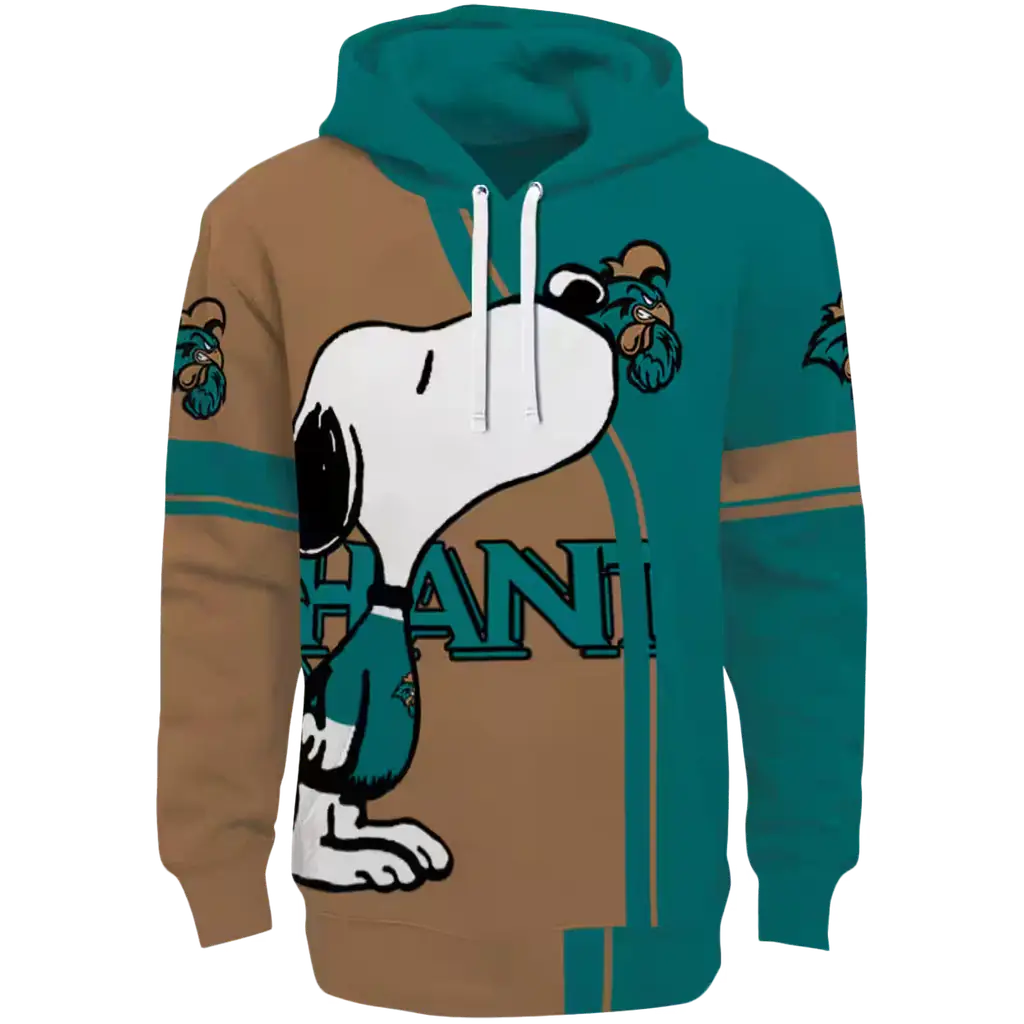 coastal carolina chanticleers playful snoopy green hoodie best selling coastal carolina chanticleers playful snoopy green hoodie best selling