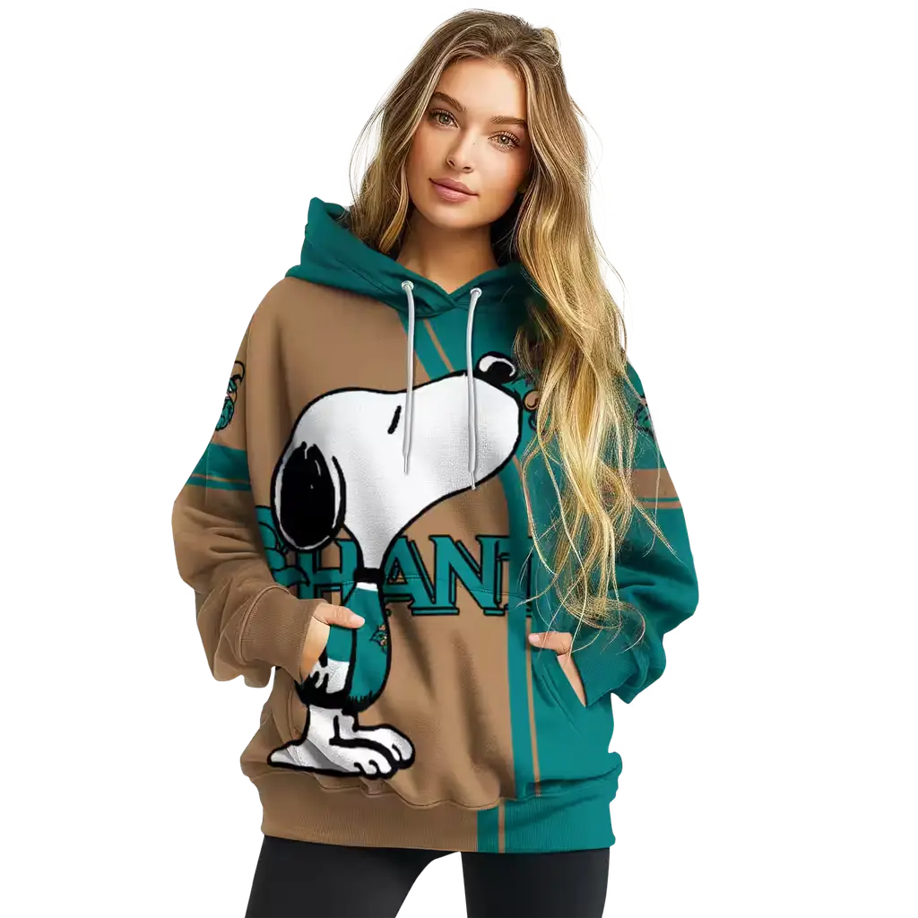 coastal carolina chanticleers playful snoopy green hoodie high quality coastal carolina chanticleers playful snoopy green hoodie high quality