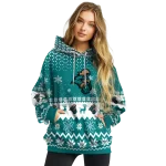 coastal carolina chanticleers reindeer motif green hoodie best selling