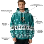 coastal carolina chanticleers reindeer motif green hoodie best selling