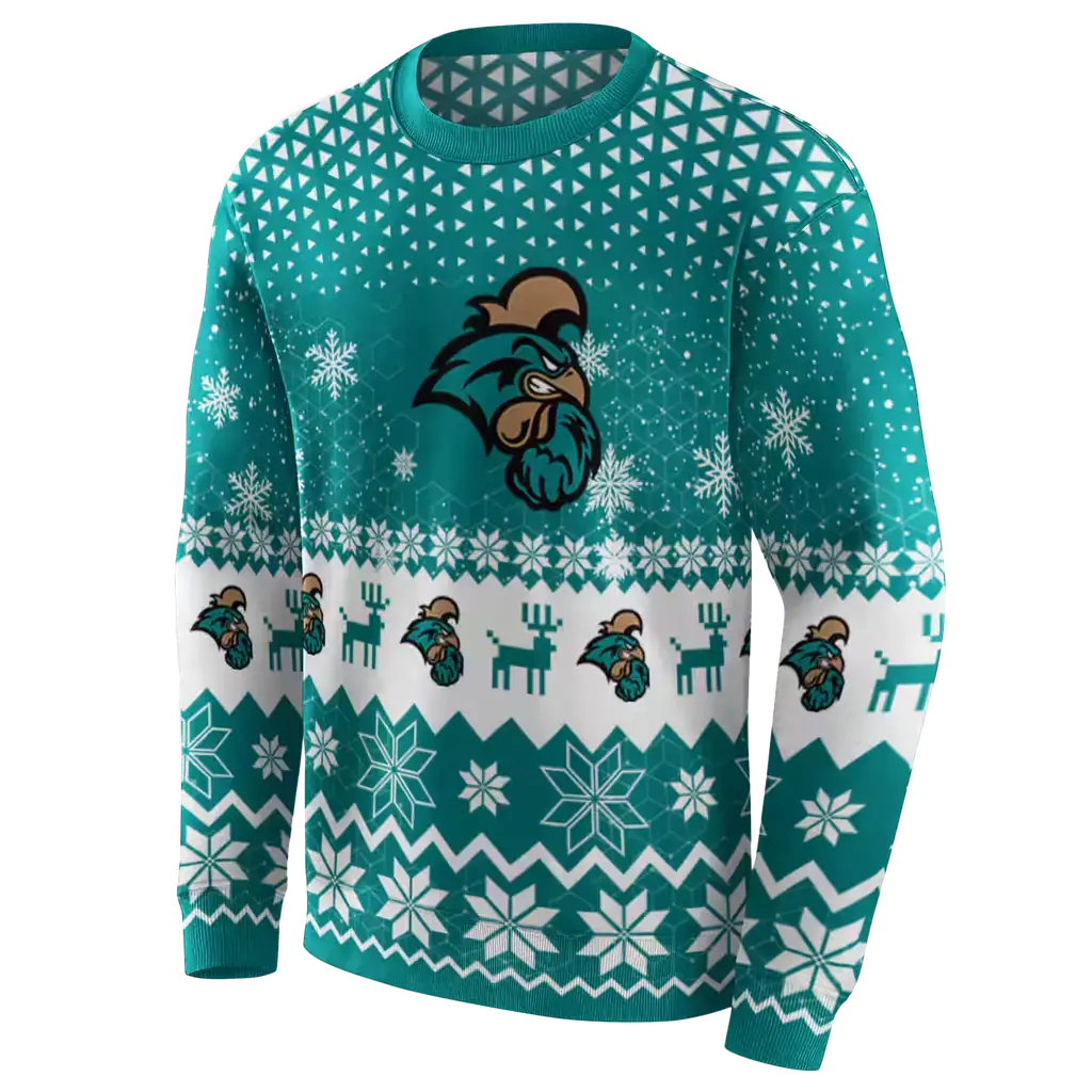 coastal carolina chanticleers reindeer motif green hoodie new arrival coastal carolina chanticleers reindeer motif green hoodie new arrival