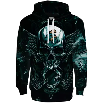 coastal carolina chanticleers skull artwork green black hoodie best selling