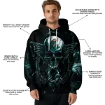 coastal carolina chanticleers skull artwork green black hoodie best selling