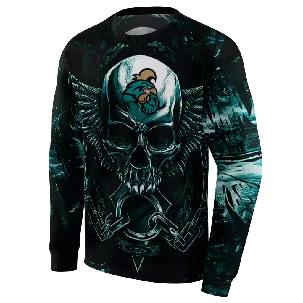 coastal carolina chanticleers skull artwork green black hoodie new arrival coastal carolina chanticleers skull artwork green black hoodie new arrival