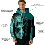 coastal carolina chanticleers skull motif green black hoodie best selling