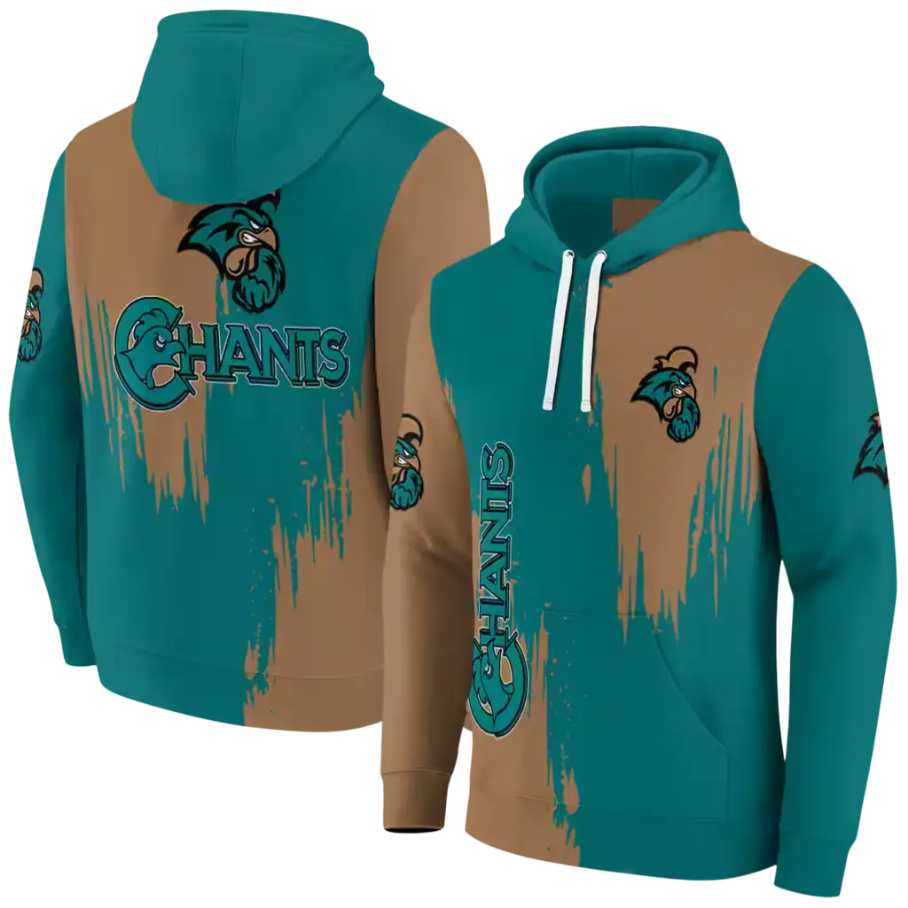 coastal carolina chanticleers splatter effect green hoodie fashion forward coastal carolina chanticleers splatter effect green hoodie fashion forward