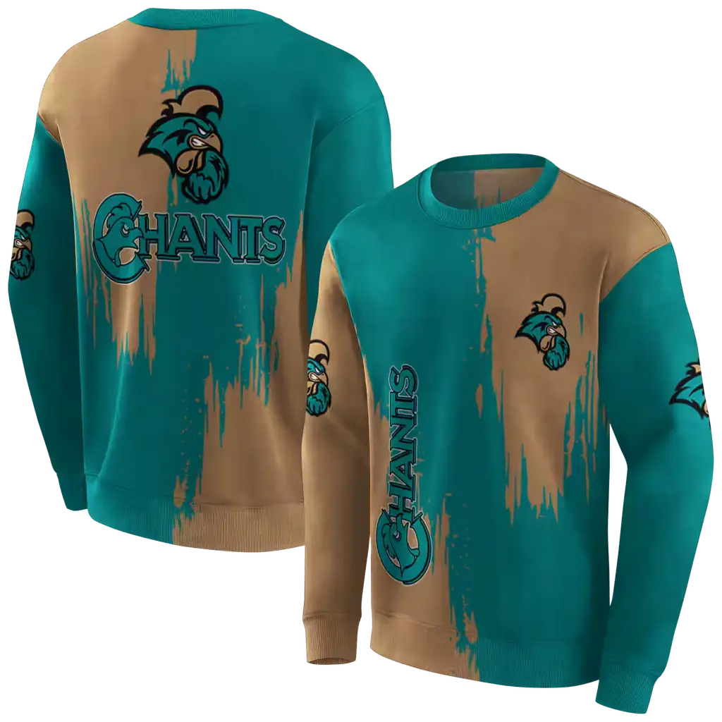 coastal carolina chanticleers splatter effect green hoodie premium grade coastal carolina chanticleers splatter effect green hoodie premium grade