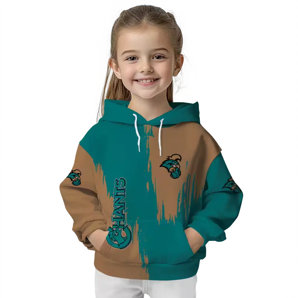 coastal carolina chanticleers splatter effect green hoodie top rated coastal carolina chanticleers splatter effect green hoodie top rated