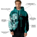 coastal carolina chanticleers sugar skull green black hoodie best selling