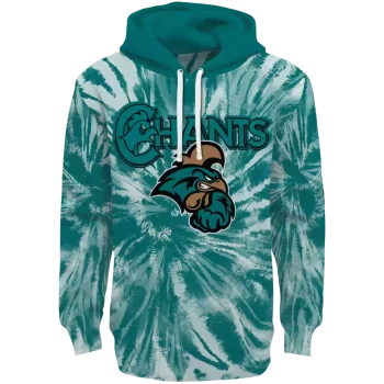 coastal carolina chanticleers tie dye pattern green hoodie best selling