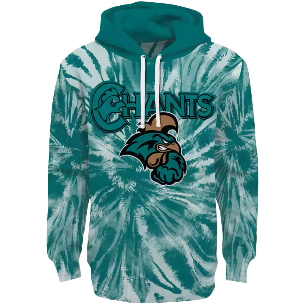 coastal carolina chanticleers tie dye pattern green hoodie best selling coastal carolina chanticleers tie dye pattern green hoodie best selling